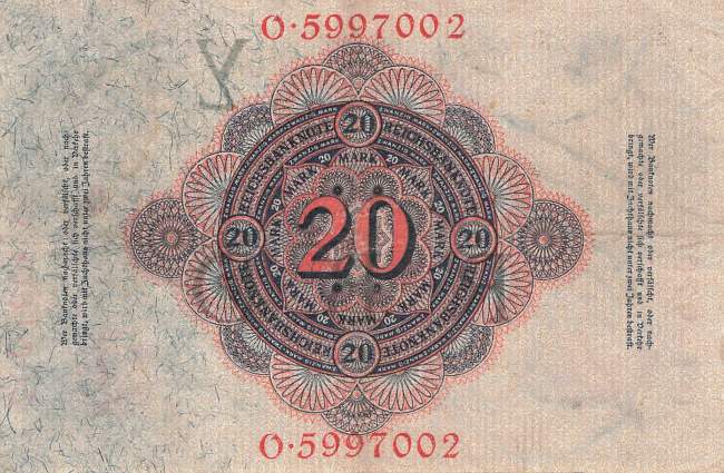 20 Mark Serie Y/O 1914